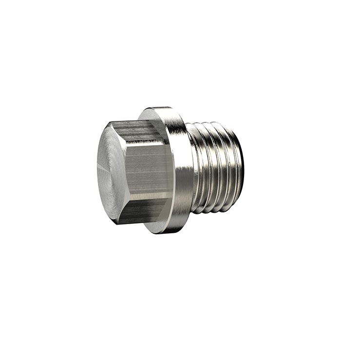 Locking screw, Exterior hexagonal, with collar G 3/8, AF 17