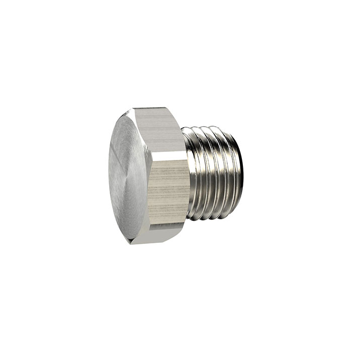 Locking screw, Exterior hexagonal, G 1/8, nickel-plated brass