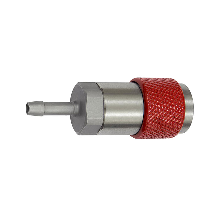 Captive swivel safety coupling I.D. 6, ISO 6150 C, I.D. 8, red