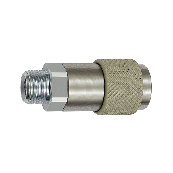 Captive swivel safety coupling I.D. 6, ISO 6150 C, G 3/8 ET, gray