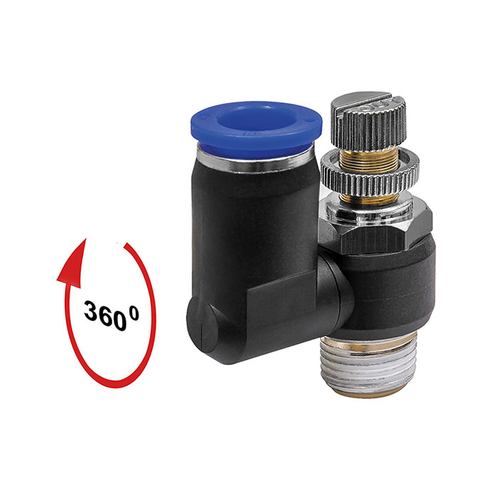 Throttle check valve »Blue Series«, Supply air throttle, M5 o.