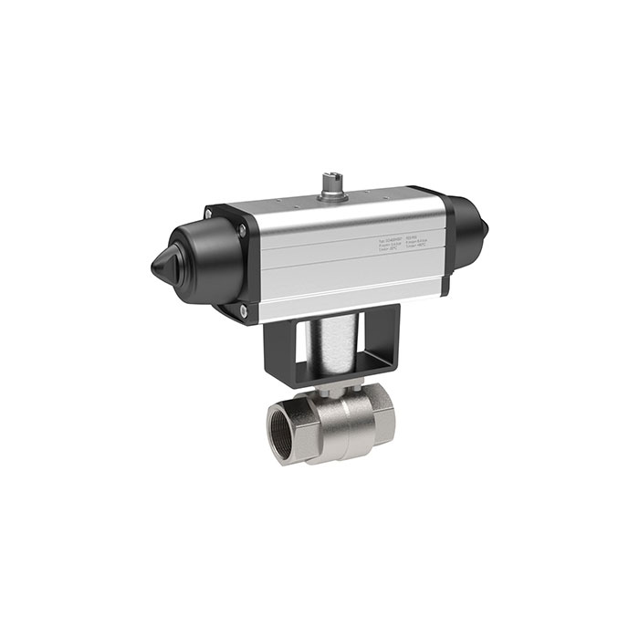 Stainless steel ball valve, Pneumatic actuation drive, Rp 1 1/4