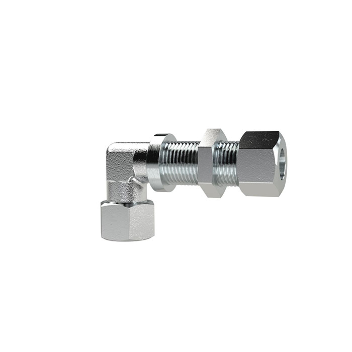 Bulkhead elbow connector, Pipe exterior Ø 8 mm, galvanised steel