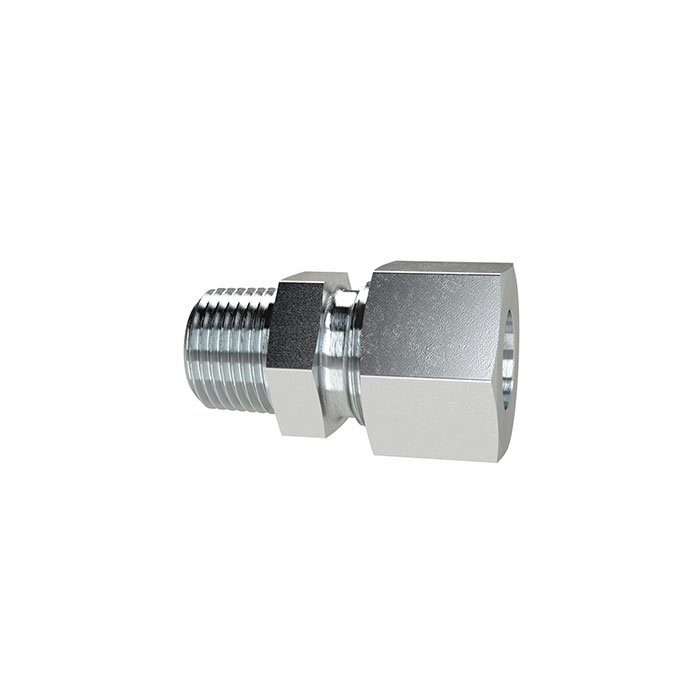 Straight screw-in fitting, R 1/2o. Pipe ext.Ø16, galvanised steel