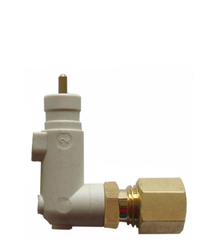 Condor Delayed unloader valve (90°) AEV 3W with screw connection for 6 mm plastic or copper discharge tube