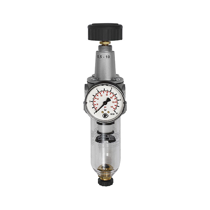 Filter regulator »Standard«, PC container, 5 µm, Size 1, G 3/8