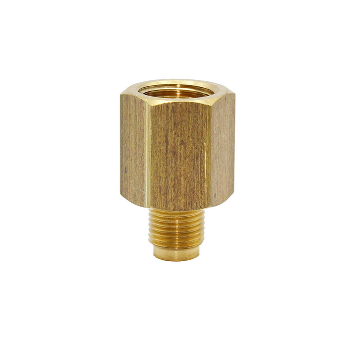 Pressure gauge connection nipple brass, G 1/4 bushing, G 1/8 taps