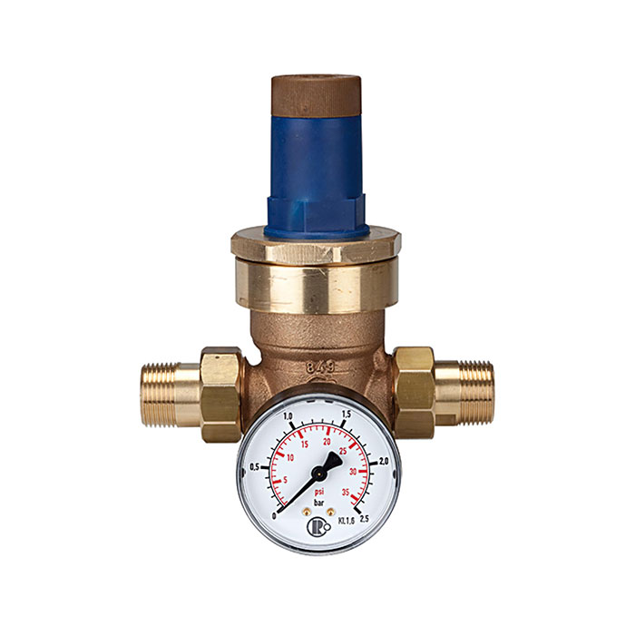 Pressure regulator for water, pressure gauge, R 1 1/4, 0.2-2 bar