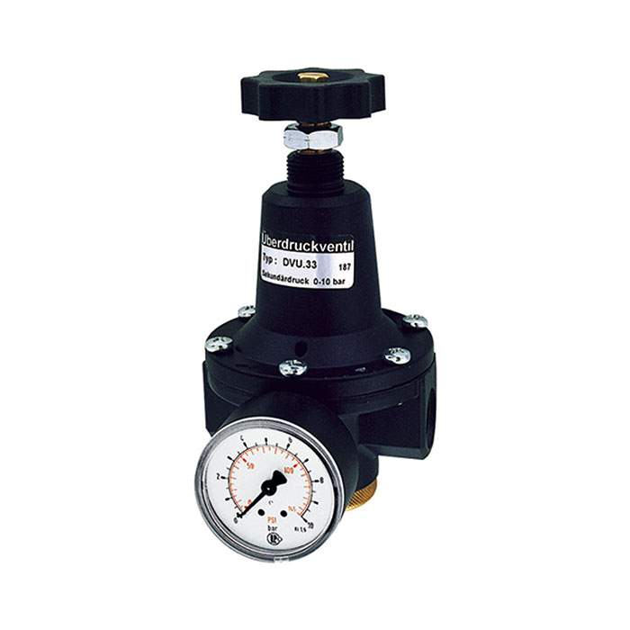 Pressure relief valve, incl. pressure gauge, G 1/2, 0.5 - 10 bar