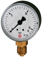 Standard pressure gauge, radial bottom, G 1/4, 0 - 1.6 bar, Ø 63