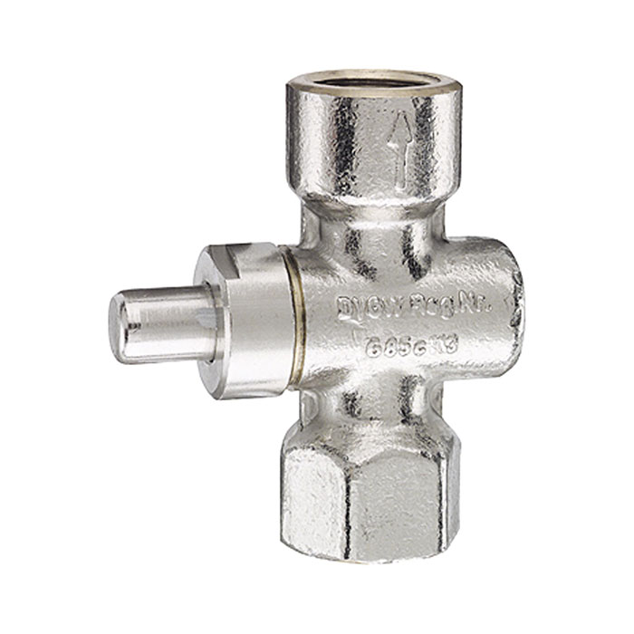 Pressure gauge pushbutton valve, G 1/2, nickel-plated brass