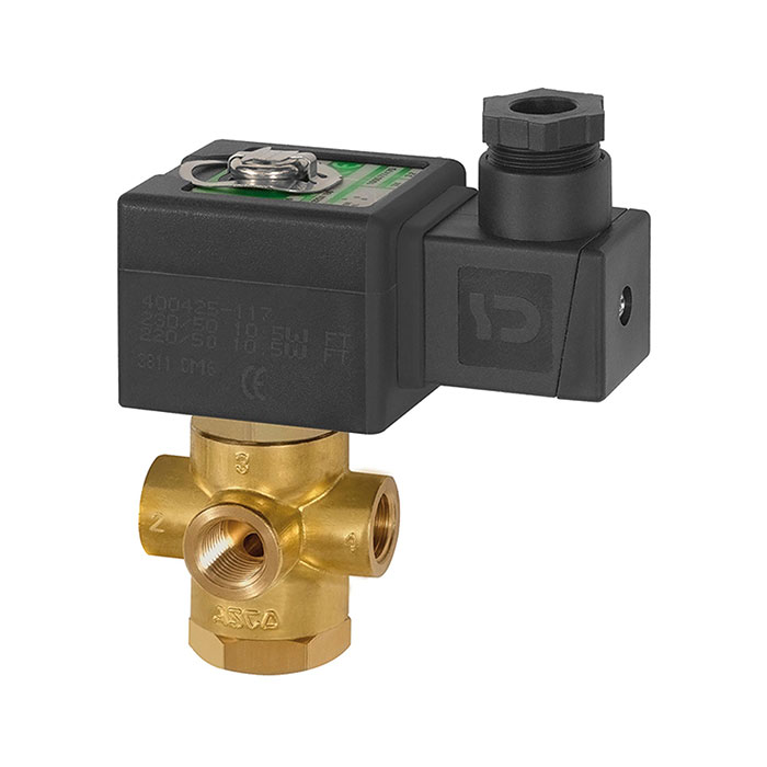 3/2-way solenoid valve, NC, directly operated 230 V, 50 - 60 Hz