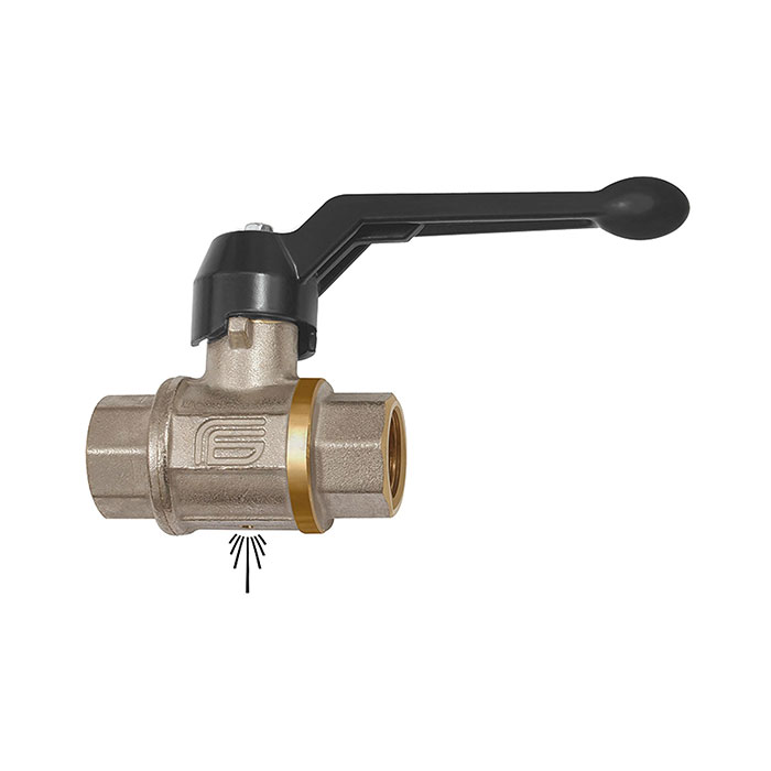 Ball valve not lockable, venting hole, Rp 1/2