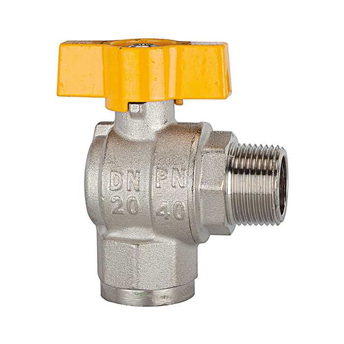 Rectangular ball valve, nickel-plated brass, IT/ET, R/Rp 1