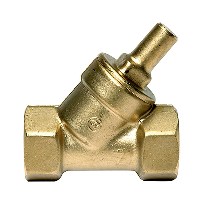 Check valve, Inclined seat design, Brass, Rp 1/2, 0.5 bar