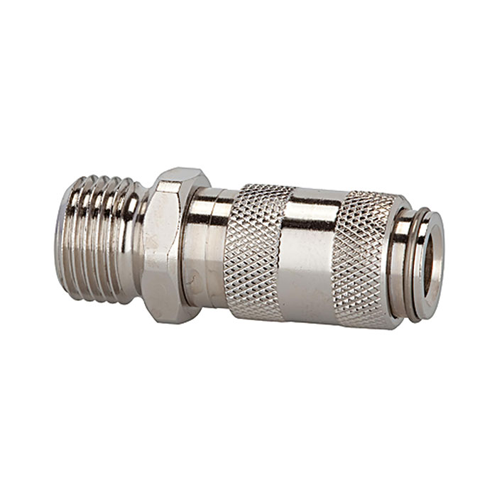 Quick-connect coupling I.D. 2.7, nickel-plated brass, M5 ET