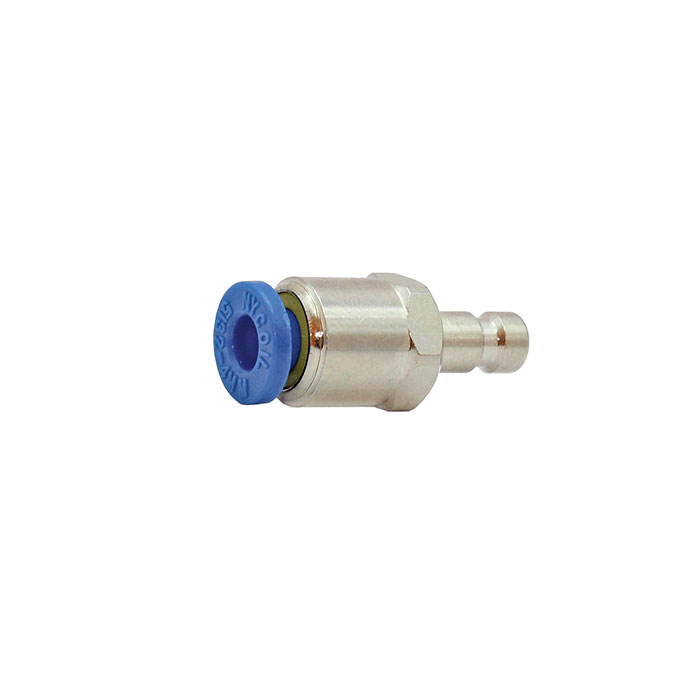 Plug-in nipple push-in 4 mm, for I.D. 2.7, nickel-plated brass