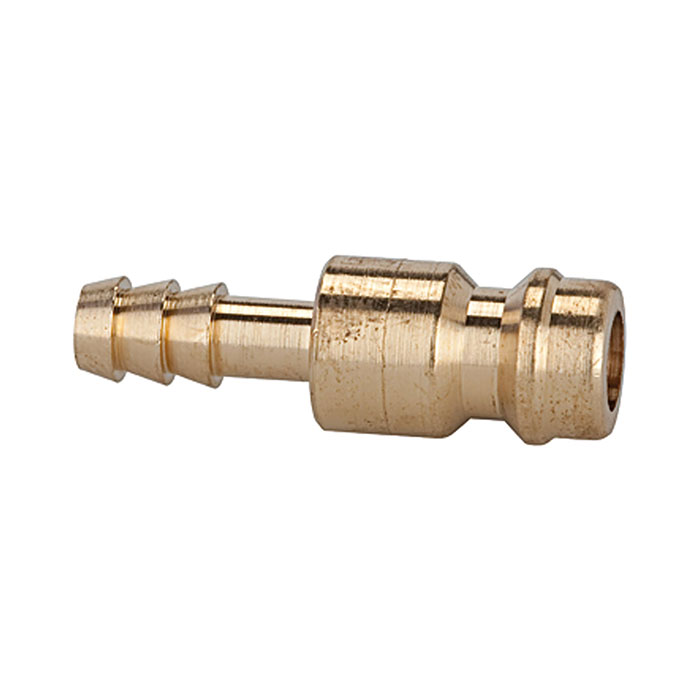 Plug-in connector for coupl. I.D. 5, bright brass, Sleeve I.D. 6