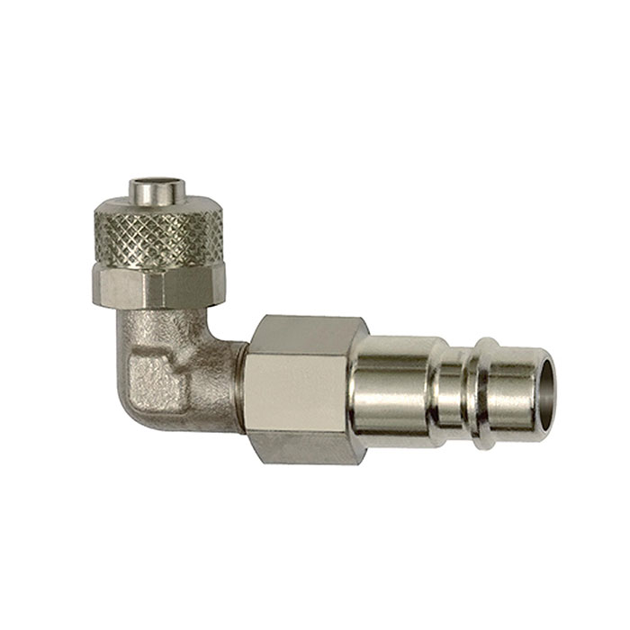 Plug-in angle for I.D. 7.2-7.8, nickel-plated brass, for hose 8x6