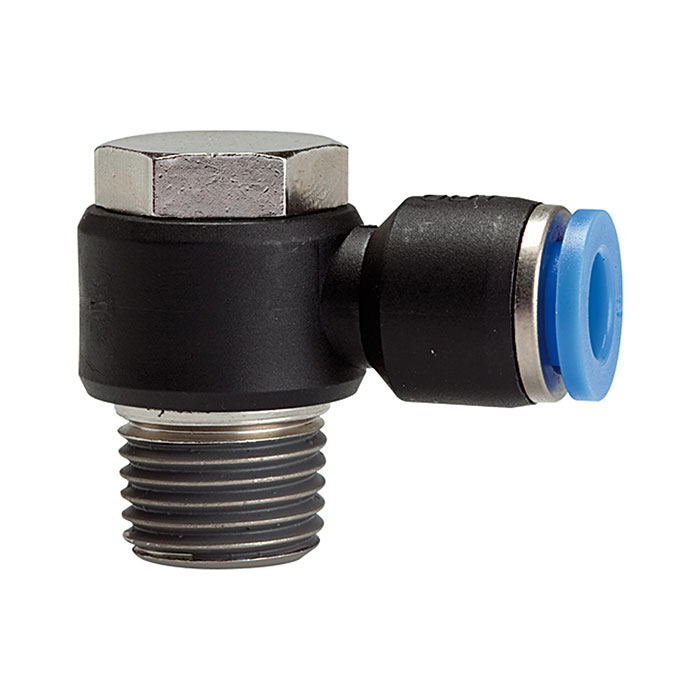 Push-in L-fitting »Blue Series«, rotating, R 1/4 o.