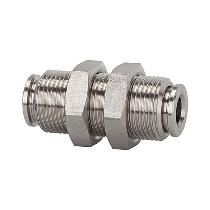 Straight push-in bulkhead connector, M20x1, for hose exterior Ø12