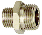 Double threaded nipple, G 3 o., G 3 o., nickel-plated brass