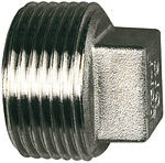 Stopper, Square, G 1/2, AF 14, Stainless steel 1.4408