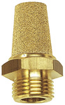 Sintered bronze silencer, Brass thread / hexagonal, M5, AF 9 mm