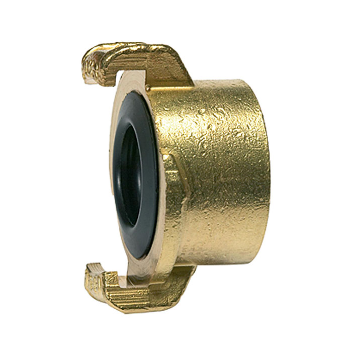 GEKA threaded piece, rigid, bright brass, G 3/8 interior