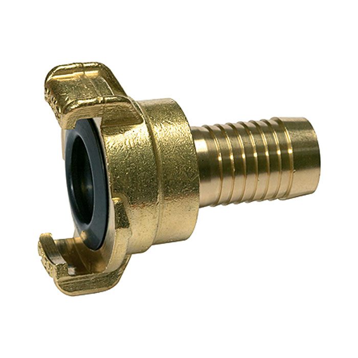 GEKA hose piece, 360° rotating, bright brass, I.D. 32