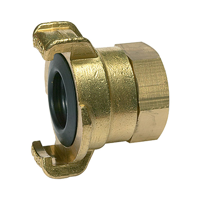 GEKA threaded piece, 360° rotating, bright brass, G 1/2 interior