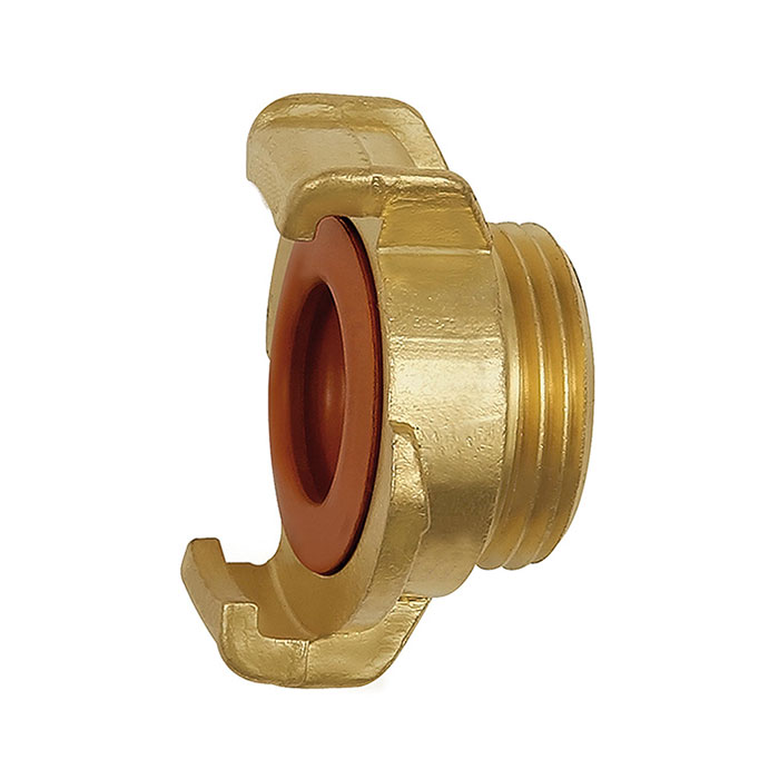 GEKA hose piece, rigid, Potable water, bright brass, G 1 1/4 o.