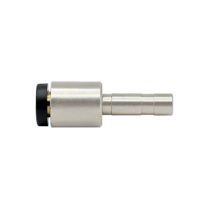 Straight push-in connector, Plug nipple red. 4 mm, »click-clock«