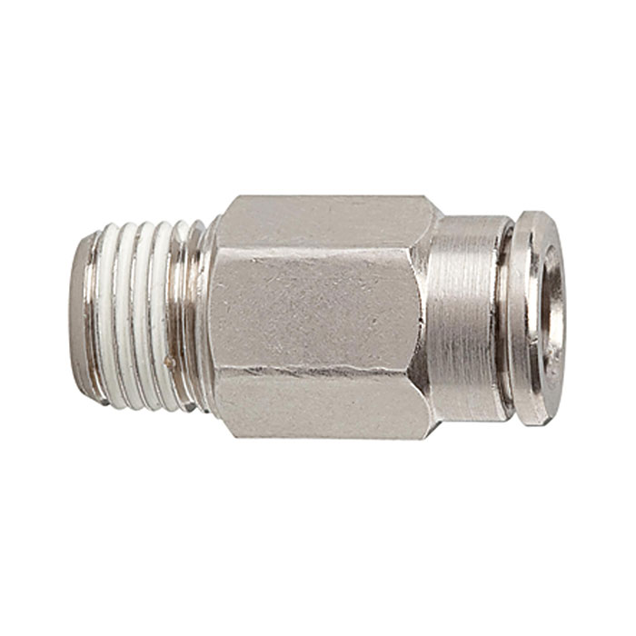 Straight push-in fitting »metallica« R 3/8 o., hose exterior Ø 10