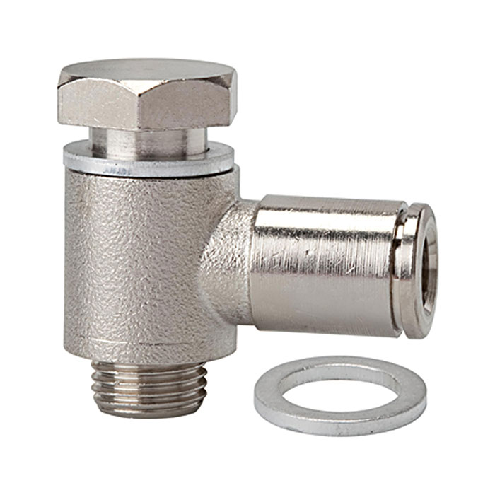 Push-in L-fitting »metallica«, rotating, G1/8 o., for hose ext.Ø4