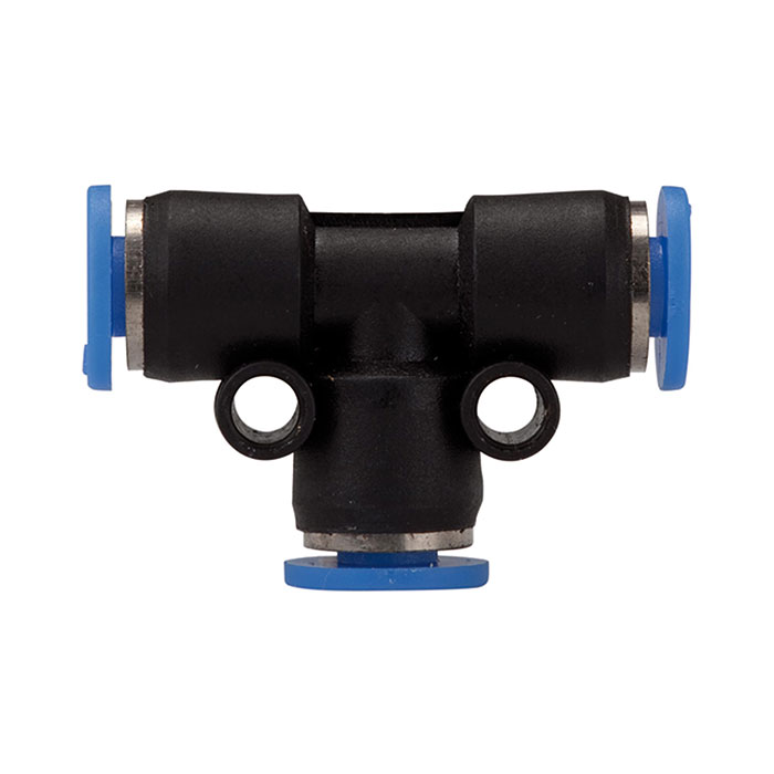 Push-in T-connector »Blue Series« mini, red., hose exterior Ø 4/3