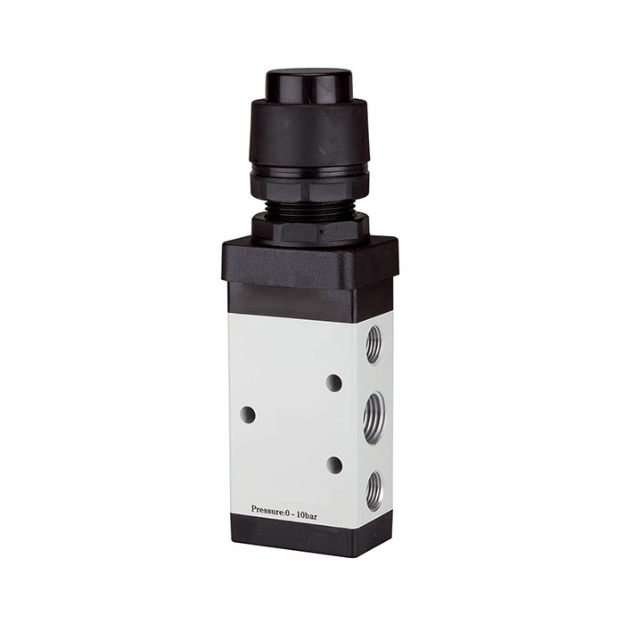 5/2-way valve, manual »M5« Push button, monostable, G 1/8