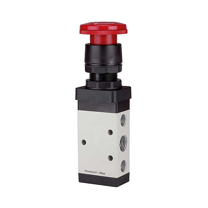 5/2-way valve manually »M5« Palm button, Emergency locking, G 1/4