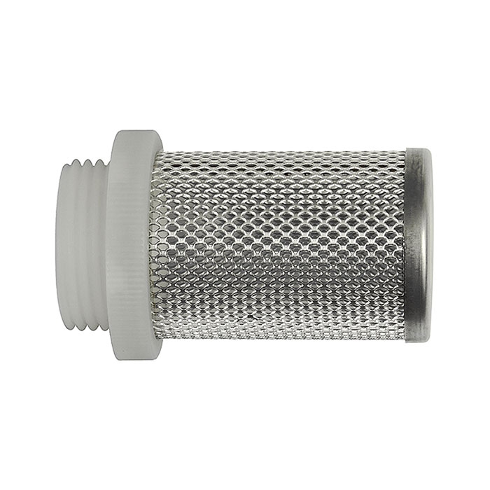 Strainer f. check valves, G 1 1/2, Stainless steel 1.4301/Plastic