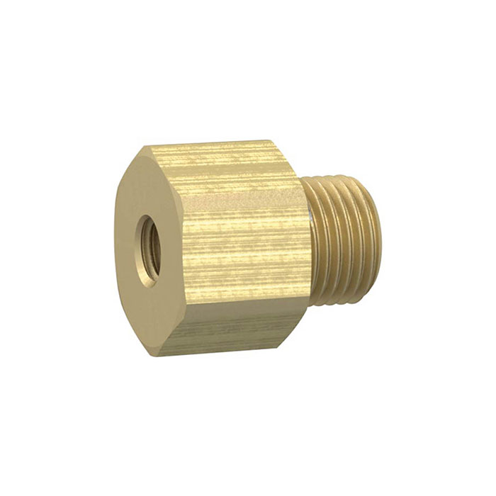 Reducing nipple long, M5 o., G 1/8 i., AF 14, Brass