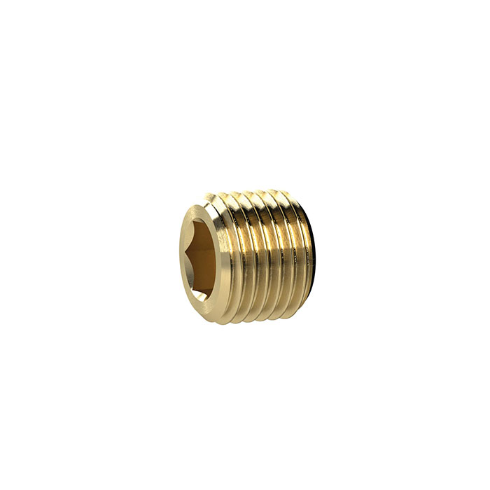 Locking screw, Hexagonal socket, without flange, G 1/8, Brass