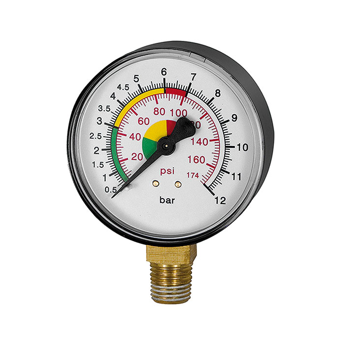 Manometer ø 63 mm, ungeeicht, Anschluss unten