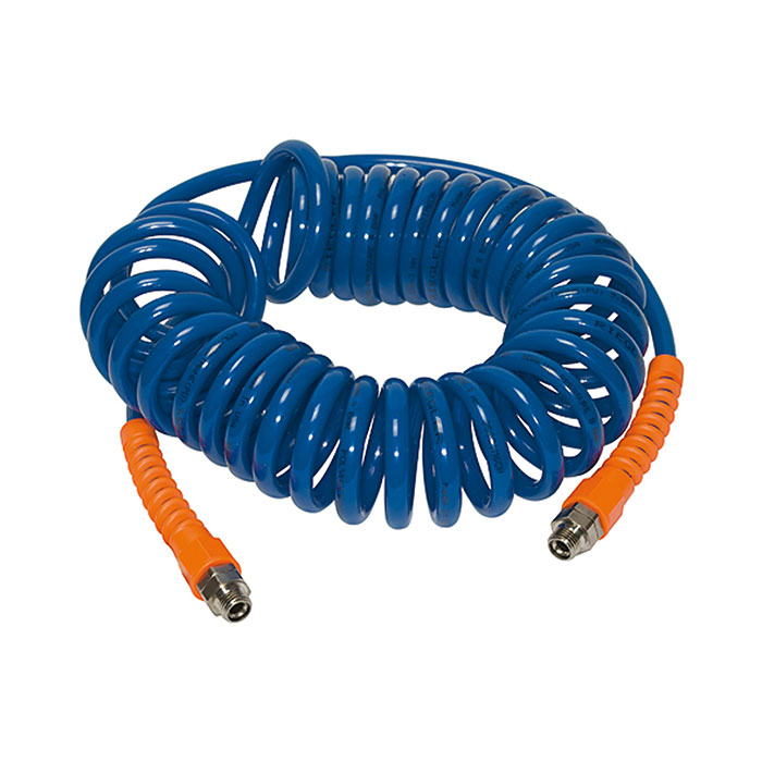 Spiral hose, Fitting, Kink protection spring, PU, Hose Ø 8x5, 10m