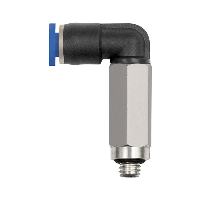 Push-in L-fitting »Blue Series« mini, Long, rotating, M3