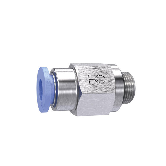 Straight push-in fitting »Blue Series«, Self-locking, G 1/8 o.