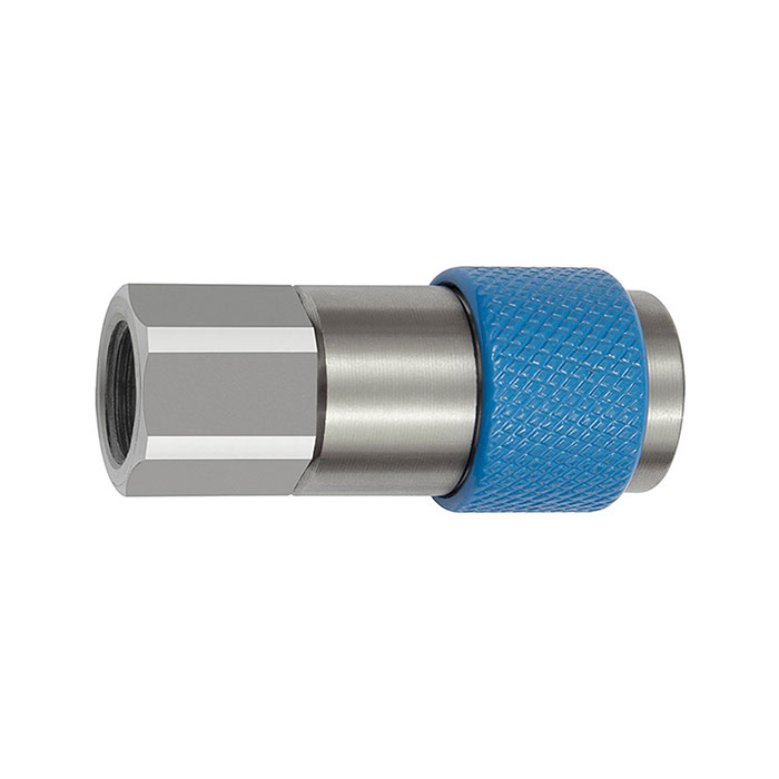 Captive swivel safety coupling I.D. 6, ISO 6150 C, G 1/4 IT, blue