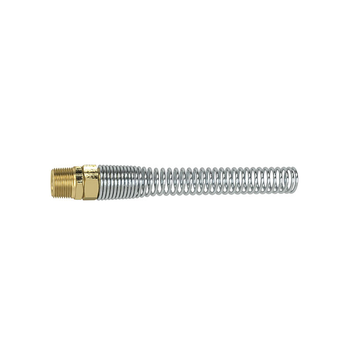 Rigid fitting, kink protection spring, Brass, G 3/8, Hose Ø 10x8