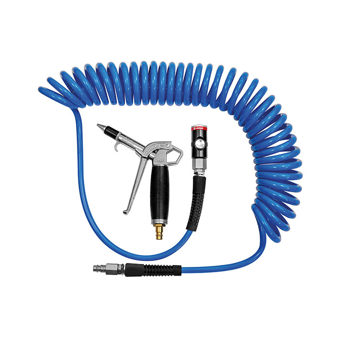 Spiral hose - blow gun kit Typhoon, PU-hose-Ø 10x6.5, max. 3 m